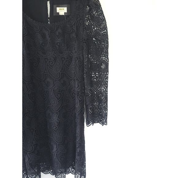 NEW Anthropologie Maeve Embroidered Black Lace Mini Dress - Size 8 - Picture 4 of 10